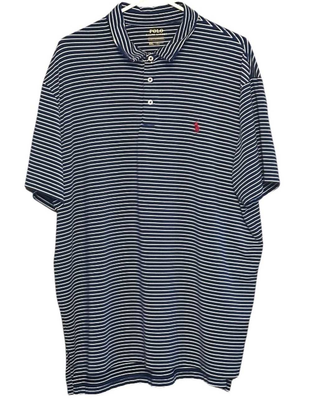 Polo Ralph Lauren Men’s XXL Navy White Stripe Performance Polo Shirt NWOT
